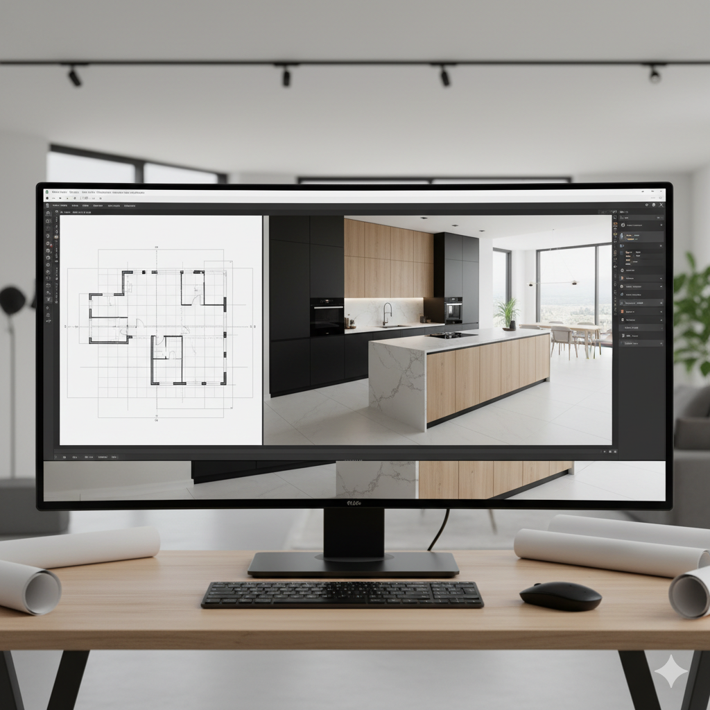 Conception 3D de cuisine à Montpellier